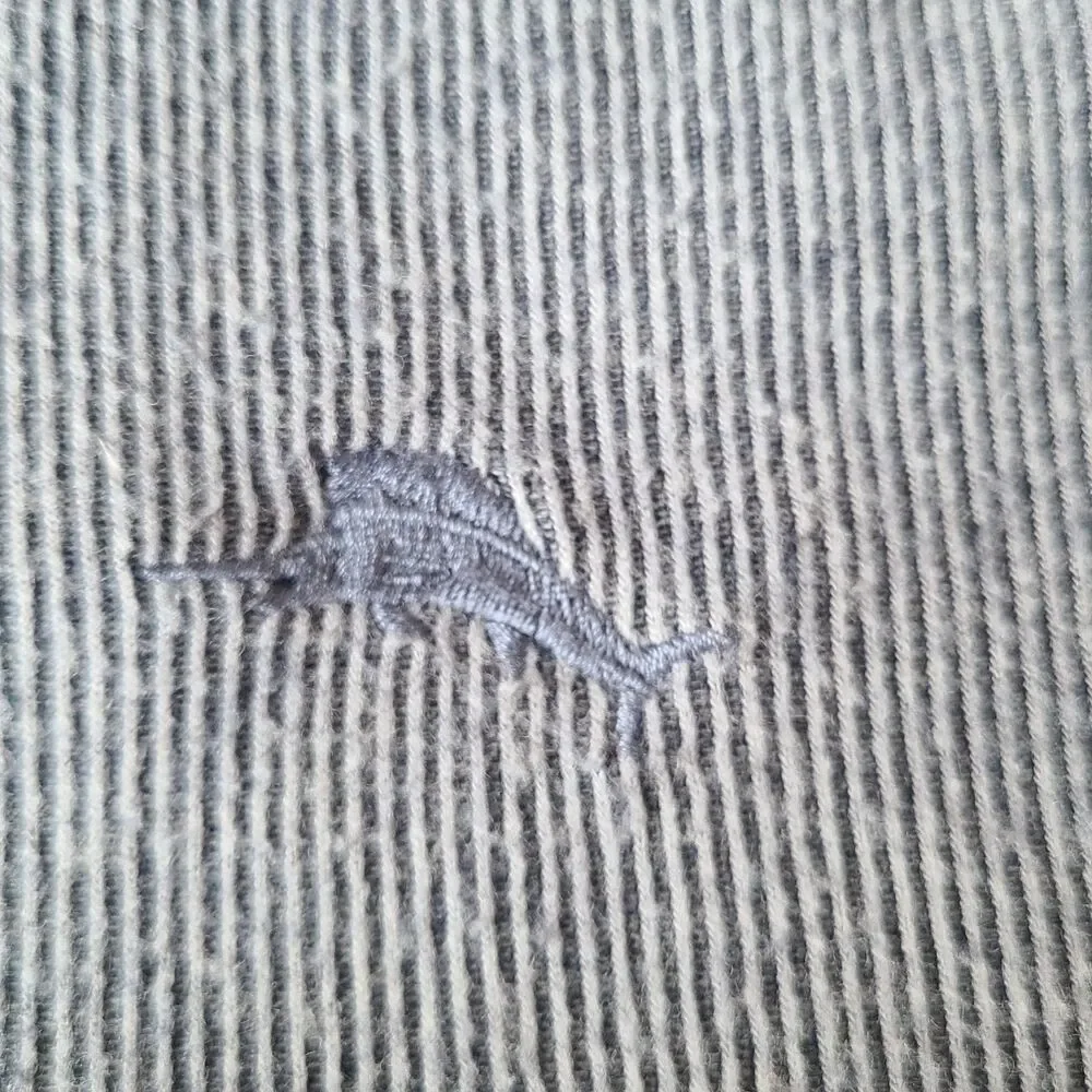 Tommy Bahama Mens L Gray Quarter Button Mock Neck Pullover Sweater Cotton Blend